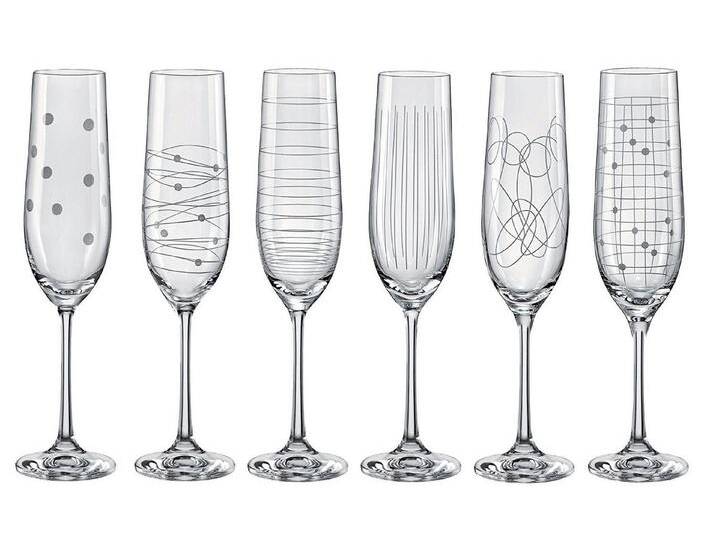 Crystalex Sektglas Elements Sektgläser 190 ml 6er Set, Kristallglas, 6 verschiedene eingravierte Muster, weiß Crystalex Sektglas Elements Sektgläser 190 ml 6er Set, Kristallglas, 6 verschiedene eingravierte Muster, weiß von OTTO