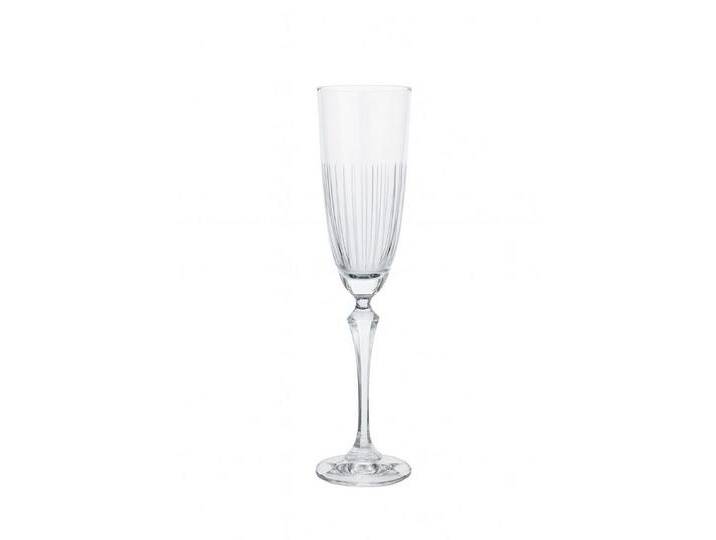Crystalex Sektglas Elisabeth Wedge matt Schliff, Kristallglas, Kristallglas, senkrecht geschliffen, matt von OTTO