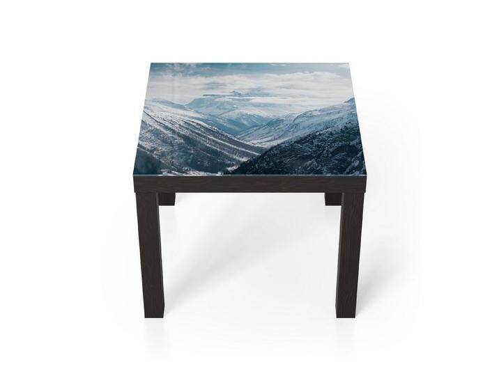 DEQORI Couchtisch 'Alpenmajestät', Glas Beistelltisch Glastisch modern, blau schwarz, Schwarz von OTTO