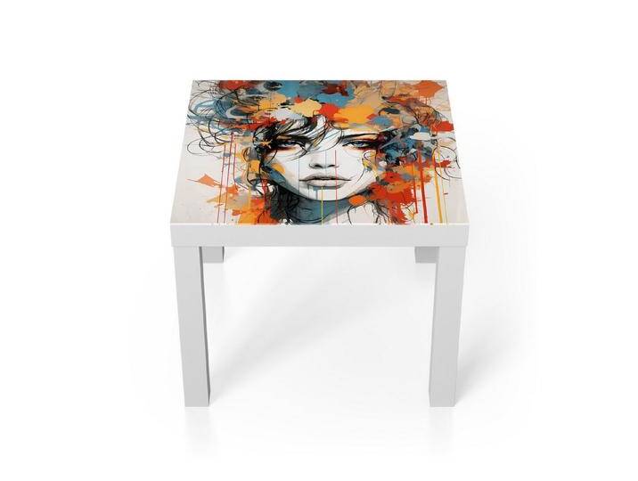 DEQORI Couchtisch 'Farbexplosion der Seele', Glas Beistelltisch Glastisch modern, weiß, Weiß von OTTO
