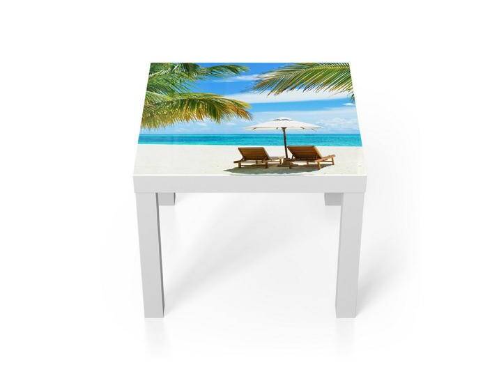DEQORI Couchtisch 'Tropisches Paradies', Glas Beistelltisch Glastisch modern, weiß, Weiß DEQORI Couchtisch 'Tropisches Paradies', Glas Beistelltisch Glastisch modern, weiß, Weiß von OTTO
