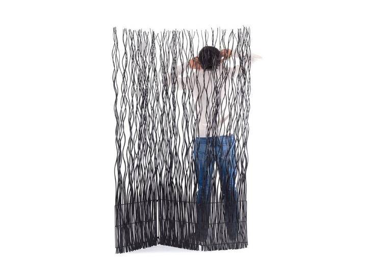 DESIGN DELIGHTS Paravent RAUMTEILER \ WAVE 3\ , Weide, 170x120cm (HxB), Paravent, Trennwand, schwarz, schwarz von OTTO