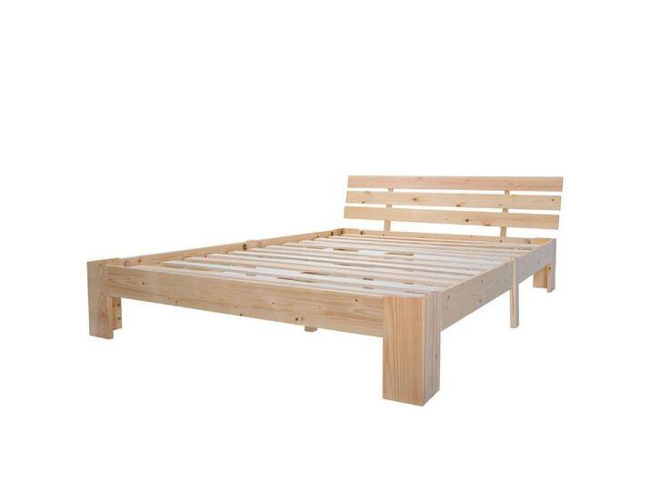 DOPWii Holzbett Holzbett Doppelbett mit Kopfteil aus Bettgestell mit Lattenrost, 200 x 140 cm Massivholz Massiv Doppelbett als Kieferbett verwendbar von OTTO
