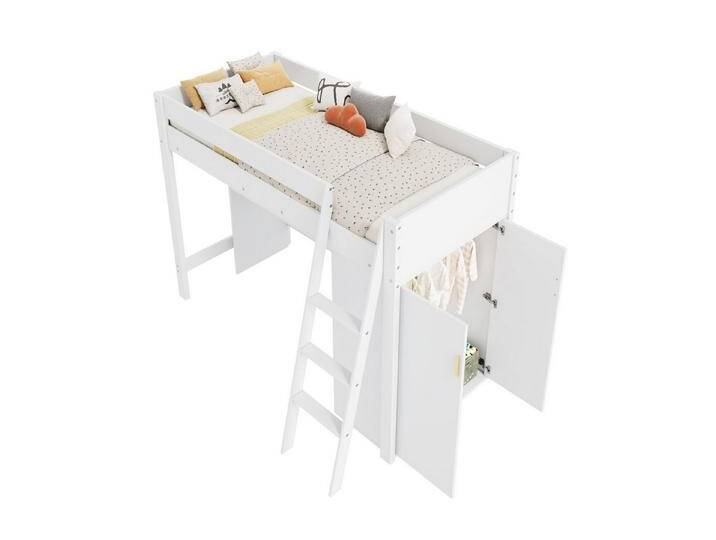 DOPWii Holzbett Kinder-Hochbett 90x200cm,Multifunktional mit Leiter,Schreibtisch, Kleiderschrank,Frei kombinierbar, aus Massivholz, Ohne Matratze von OTTO