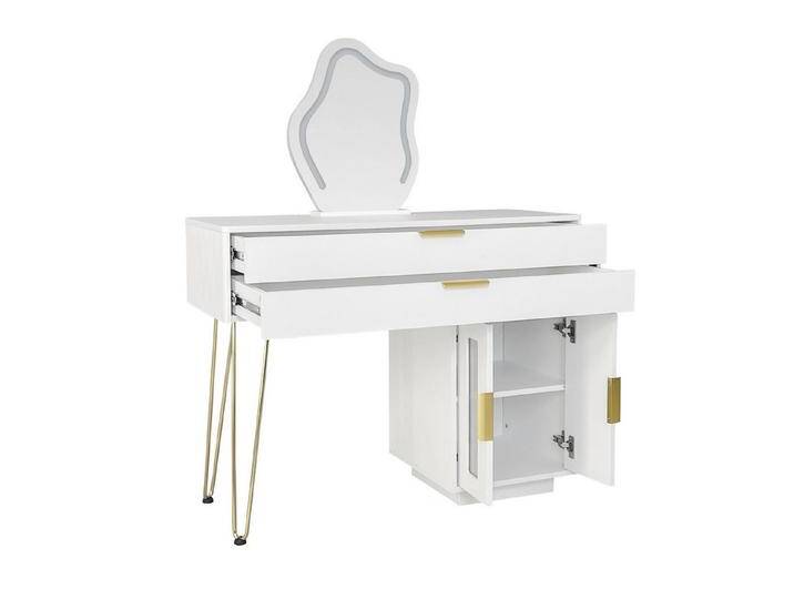 DOPWii Schminktisch Schminktisch mit LED-beleuchtetem Spiegel,Weißes Schminktisch Set, mit ausziehbarem Design,Kosmetiktisch,Maße:B100/H78/T40cm,Ohne Hocker von OTTO