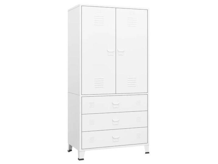 DOTMALL Eckkleiderschrank Industrial Kleiderschrank Weiß 90x50x180 cm Metall, weiß von OTTO