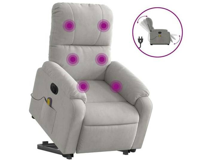 DOTMALL Massagesessel Massagesessel Aufstehhilfe Elektrisch Hellgrau Mikrofasergewebe, grau von OTTO