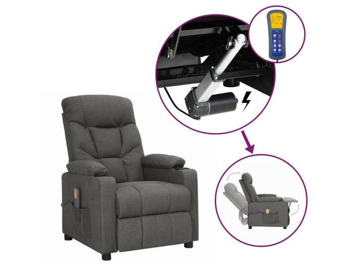 DOTMALL Massagesessel Massagesessel mit Aufstehhilfe Dunkelgrau Stoff, grau von OTTO
