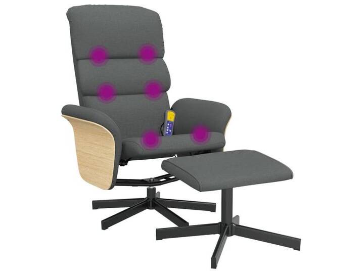 DOTMALL Massagesessel Massagesessel mit Fußhocker Dunkelgrau Stoff, grau von OTTO