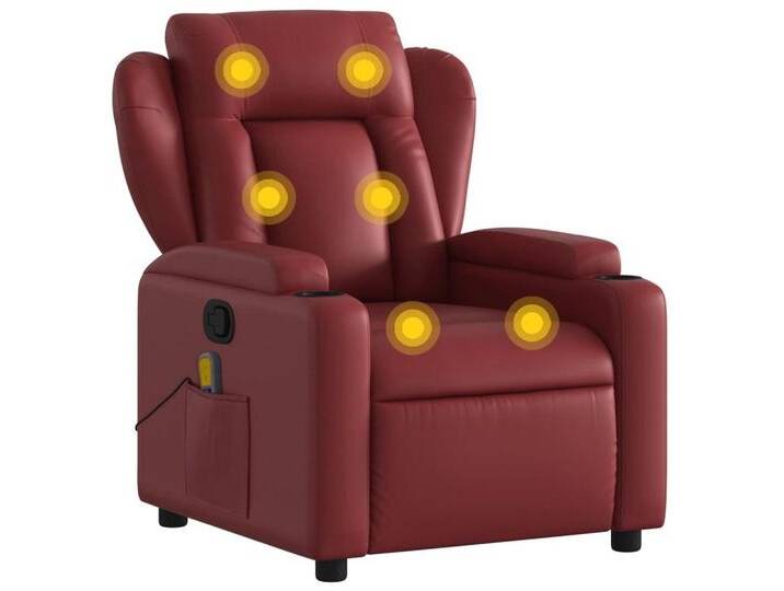 DOTMALL Massagesessel Ohrensessel,(1-St), Mit Liegefunktion,Vibration,Kunstleder,bis 110kg, rot, Weinrot von OTTO