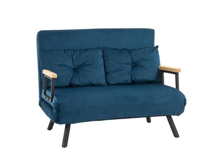 DOTMALL Sofa 2er-Sofa Samtsofa, Schlaffunktion, inkl. 2 Kissen, Samtoptik, blau von OTTO