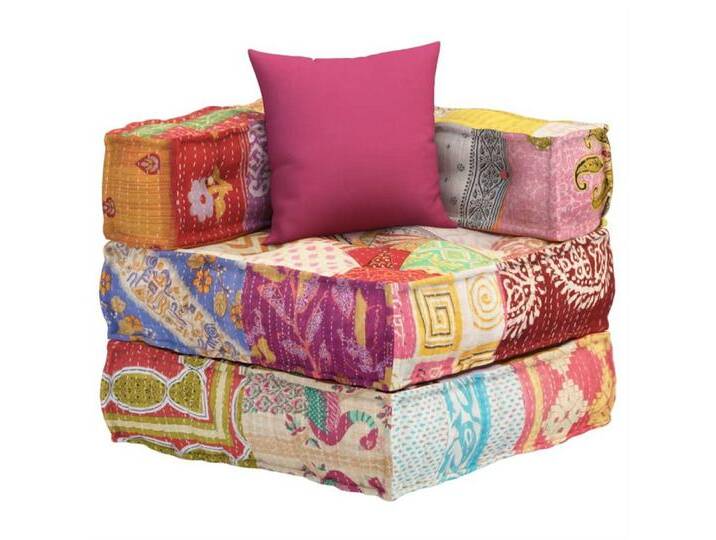 DOTMALL Sofakissen Modularer Pouf mit Kissen Patchwork Stoff Mehrfarbig 70 x 70 x 56 cm von OTTO