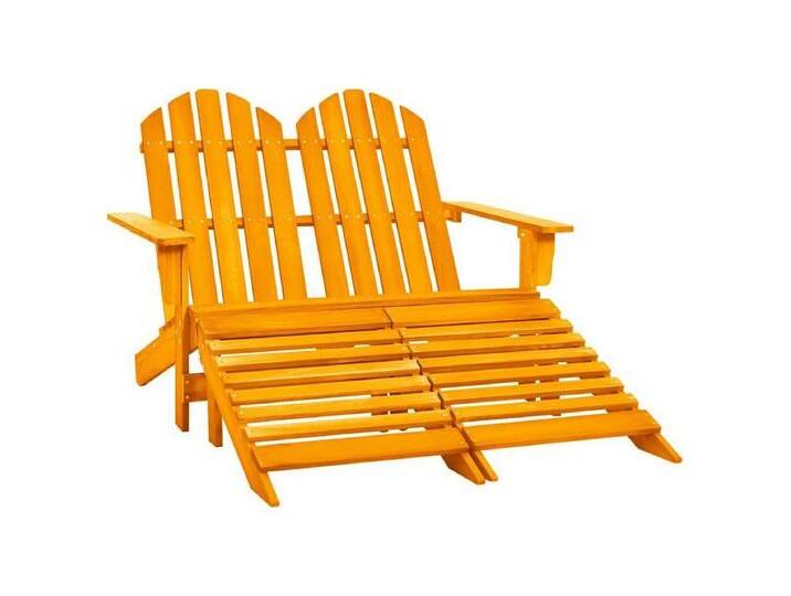DOTMALL Stuhl 2-Sitzer-Garten-Adirondack-Stuhl und Ottomane aus Tannenholz in Orange von OTTO