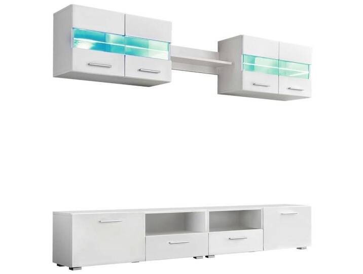 DOTMALL TV-Schrank Moderne Wohnwand mit LED-Beleuchtung,(5-St), Hochglanz-Weiß von OTTO