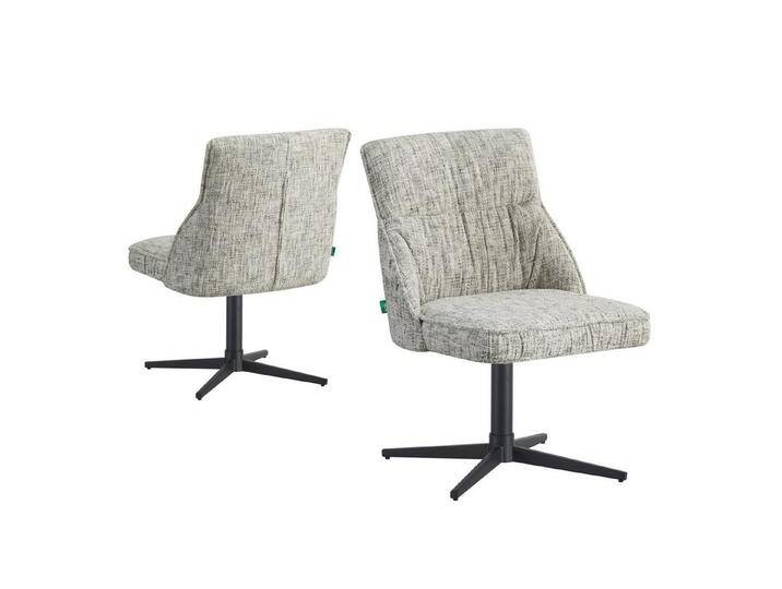 DUBI Möbel Drehstuhl LORENA, X-Gestell 360° drehbar mit Rückholfunktion 2er-Set, grau, Hellgrau von OTTO