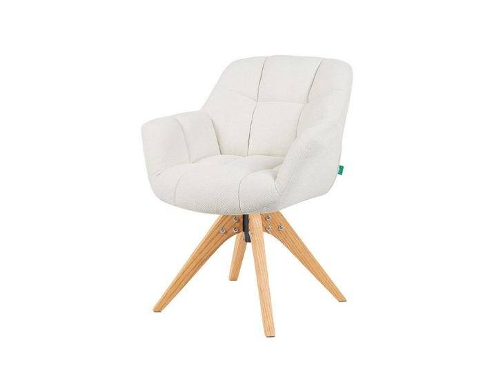 DUBI Möbel Drehstuhl Mika-Nele 2er-Set, Eiche geölt, 360° drehbar im 2er-Set, weiß, Creme von OTTO