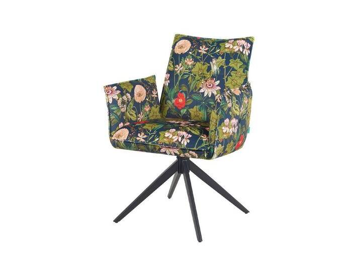 DUBI Möbel Drehstuhl Mika-Nina 2er-Set, Federkernpolsterung, pulverbeschichtet, 360° drehbar im 2er-Set, bunt, Blumen von OTTO