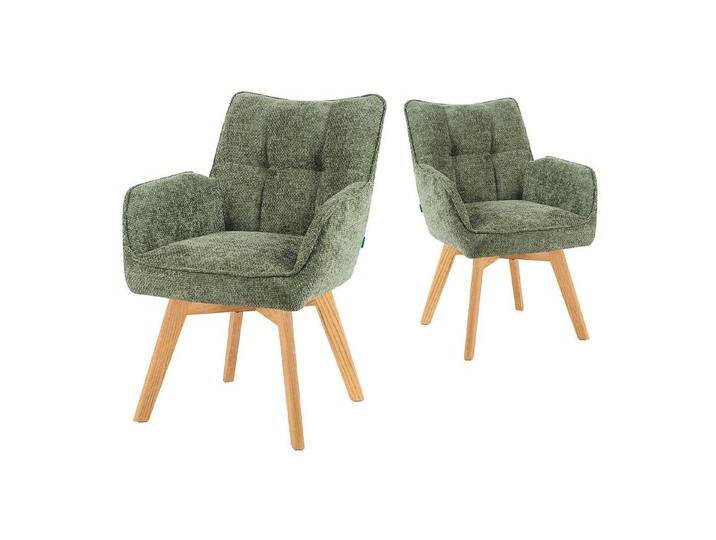 DUBI Möbel Polsterstuhl Mika-Ella 2er-Set, Federkern, Eiche geölt, 360° drehbar im 2er-Set, grün, Grün DUBI Möbel Polsterstuhl Mika-Ella 2er-Set, Federkern, Eiche geölt, 360° drehbar im 2er-Set, grün, Grün von OTTO