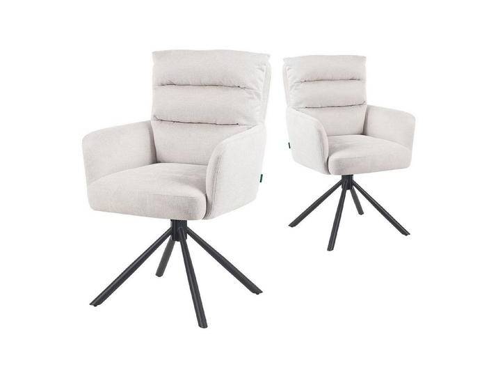 DUBI Möbel Polsterstuhl Mika-Jana, Federkern, pulverbeschichtet, 360° drehbar im 2er-Set, weiß, Creme DUBI Möbel Polsterstuhl Mika-Jana, Federkern, pulverbeschichtet, 360° drehbar im 2er-Set, weiß, Creme von OTTO