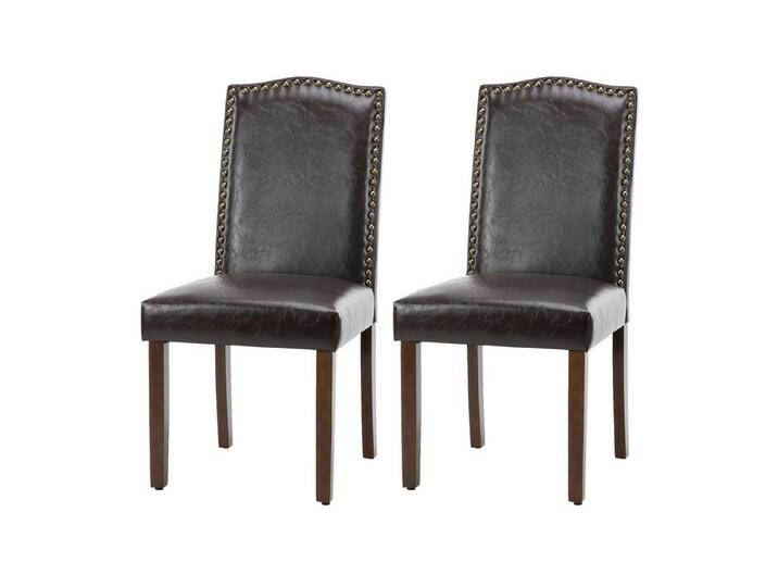 DUMOS Esszimmerstuhl Set,Gepolstert küchenstühle,Holz-Essstühle (3 Farben, 2 Materialien, 3 Größen-Sets), 2er, 4er, 6er Set mit Holzrahmen, braun, Kunstleder von OTTO