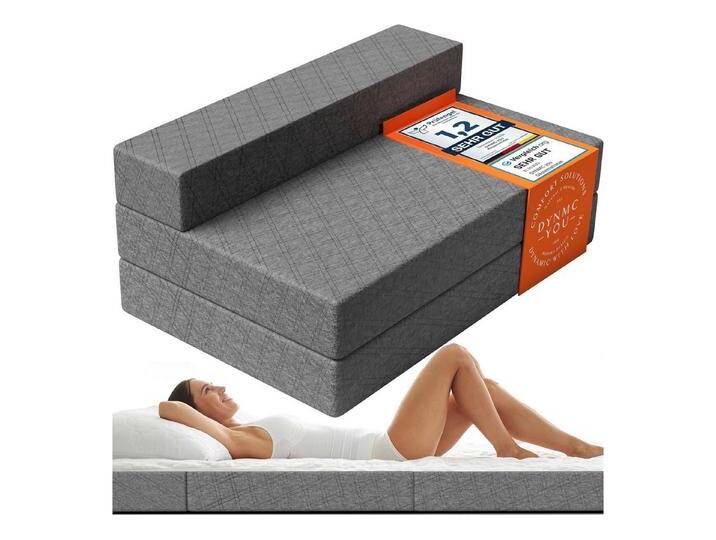 DYNMC you Klappmatratze Schlafsofa für 2-140x200x20 cm Gästebett Klappbar - Test SEHR GUT, (Klappmatratze Mittel Hart H3 - Gästematratze Klappbar) von OTTO