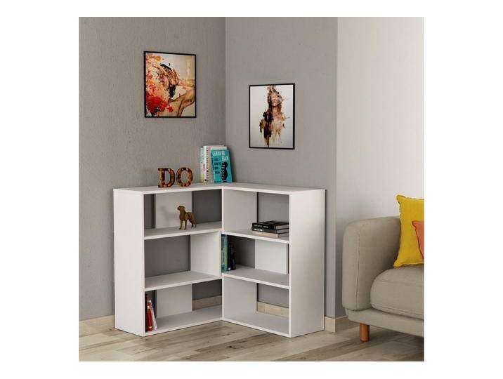 Decortie Bücherregal Molly, Modernes Eck-Mehrzweck Bücherregal, Nr.3, 157,5 x 30 x 89 cm, weiß, Weiß von OTTO