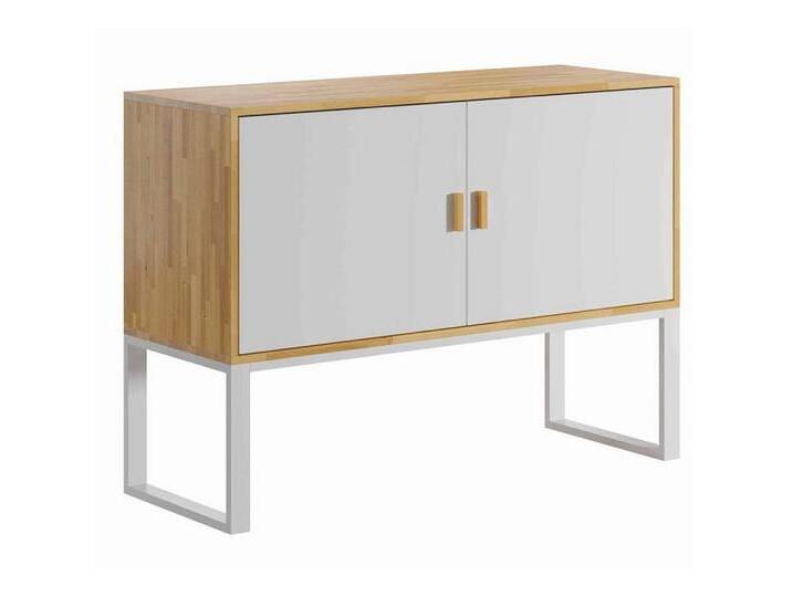 Deerhorn Sideboard Kommode Loft Office, Eiche Massiv, Schubladen für Ordner, weiß, weiß von OTTO
