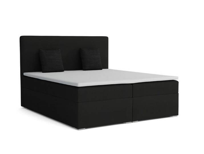 Deine Möbel 24 Boxspringbett BASIC Boxbet Polsterbett Komplettbett Hotelbett (Ehebett Bett inkl. Matratzen H3 oder H4 zur Auswahl, 3-St., Boxbett Beige Hellgrau Grau Dunkelgrau Anthrazit Schwarz), 120x200 140x200 160x200 180x200 200x200 inkl. Bettkasten und Topper, schwarz, 160x200 cm von OTTO