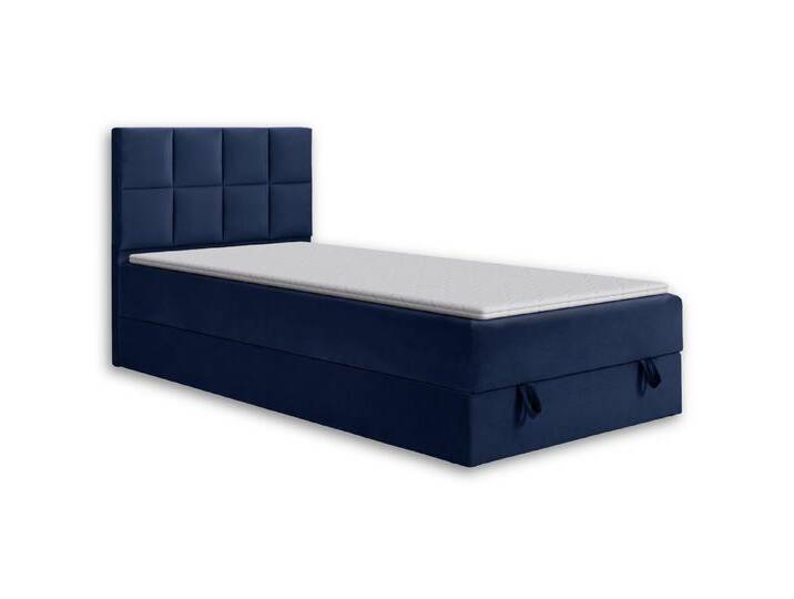Deine Möbel 24 Boxspringbett Boxbett Polsterbett Komplettbett Jugendbett PETER (Hotelbett Bett für Jugendliche inkl. Kaltschaum-Topper 4 cm, 100x200 120x200 Hellgrau Graphit Rosa Pink), inkl. Bonnell-Federkernmatratzen Matratzen H3 Grau Beige Blau, blau von OTTO