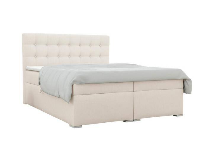 Deine Möbel 24 Boxspringbett CLAUDIA Boxbett Komplettbett inkl. Bonellfederkernmatratzen H3 (Taschenfederkernmatratzen 7 Zonen H4 optional Grau Hellgrau Schwarz Anthrazit Beige Samt Velour, 3-St., Polsterbett Ehebett Bett mit Topper und Bettkästen, Matratzen H3 / H4), mit Topper, mit Bettkästen, 120x200 140x200 160x200 180x200 200x200, beige, 140x200 cm von OTTO