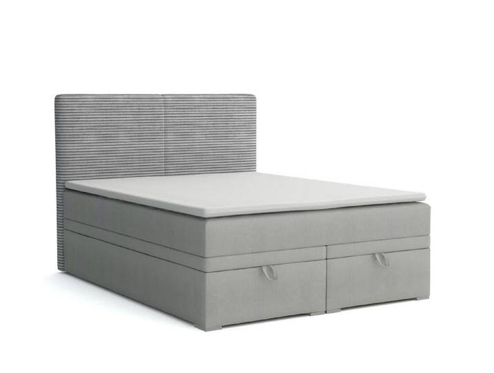 Deine Möbel 24 Boxspringbett DANIEL Boxbett Polsterbett Komplettbett Bett mit einer Matratze H4 (Taschenfederkernmatratzen 7 Zonen H4 Grau Hellgrau Schwarz Anthrazit Beige Samt Velour, 3-St., Taschen-federkernmatratze 7 Zonen H4 PREMIUM Bett), inkl Topper, Bettkasten 120x200 140x200 160x200 180x200 200x200 von OTTO