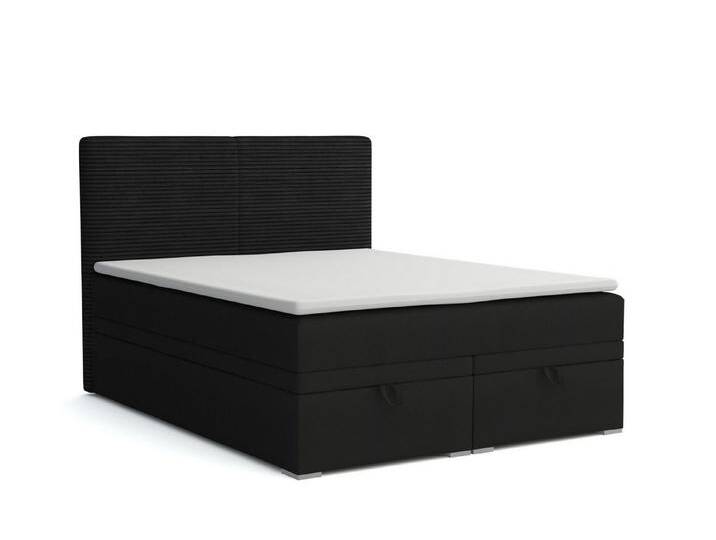 Deine Möbel 24 Boxspringbett DANIEL Boxbett Polsterbett Komplettbett Bett mit einer Matratze H4 (Taschenfederkernmatratzen 7 Zonen H4 Grau Hellgrau Schwarz Anthrazit Beige Samt Velour, 3-St., Taschen-federkernmatratze 7 Zonen H4 PREMIUM Bett), inkl Topper, Bettkasten 120x200 140x200 160x200 180x200 200x200 von OTTO