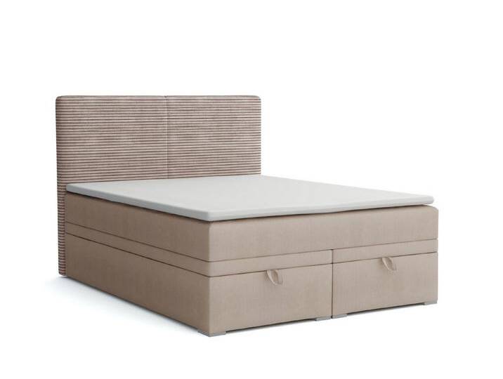 Deine Möbel 24 Boxspringbett DANIEL Boxbett Polsterbett Komplettbett Bett mit einer Matratze H4 (Taschenfederkernmatratzen 7 Zonen H4 Grau Hellgrau Schwarz Anthrazit Beige Samt Velour, 3-St., Taschen-federkernmatratze 7 Zonen H4 PREMIUM Bett), inkl Topper, Bettkasten 120x200 140x200 160x200 180x200 200x200 von OTTO