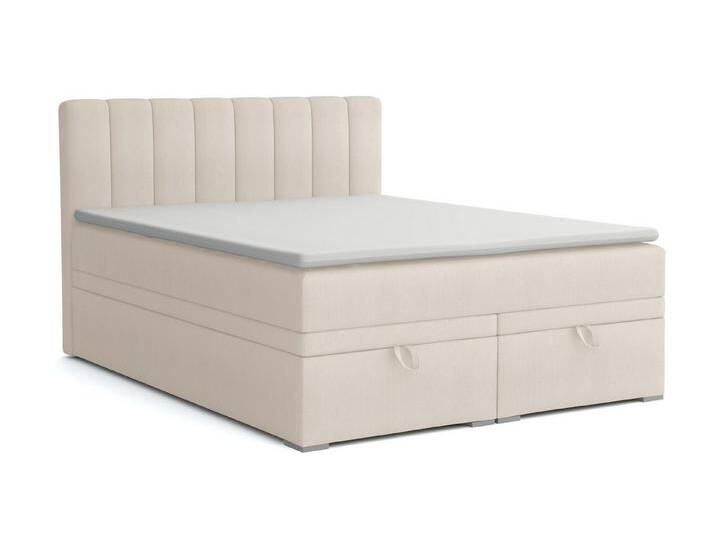 Deine Möbel 24 Boxspringbett DAVID Boxbett Polsterbett Komplettbett Bett mit einer Matratze H4 (Taschenfederkernmatratzen 7 Zonen H4 Creme Grau Hellgrau Schwarz Anthrazit Beige Samt Velour, 3-St., Taschen-federkernmatratze 7 Zonen H4 PREMIUM Bett), 120x200 140x200 160x200 180x200 200x200 inkl Topper, Bettkasten von OTTO