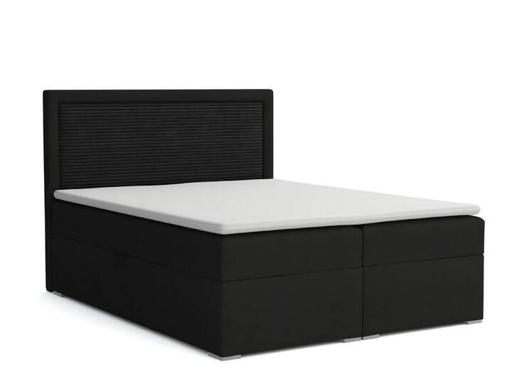 Deine Möbel 24 Boxspringbett JOHN II Polsterbett Komplettbett Bett Schlafzimmer Kopfteil Cord (Set Matratze Bonellfederkern H3 Taschenfederkern H4, 3-St., 120x200 140x200 160x200 180x200 200x200), inkl. Bettkasten Topper Beige Grau Graphit Anthrazit Schwarz, schwarz von OTTO
