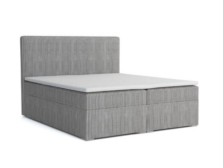 Deine Möbel 24 Boxspringbett LOFT IV Boxspring Komplettbett Polsterbett Bonellfederkernmatratzen (Beige Creme Grau Dunkelgrau Graphit Schwarz, 3-St., Boxbett Cord Cord-Samt 120x200 140x200 160x200 180x200 200x200), inkl. Bettkasten Topper Matratzen H3 H4, grau, Taschen-Federkernmatratzen 7 Zonen H4 (Körpergewicht 90 -120 kg) von OTTO