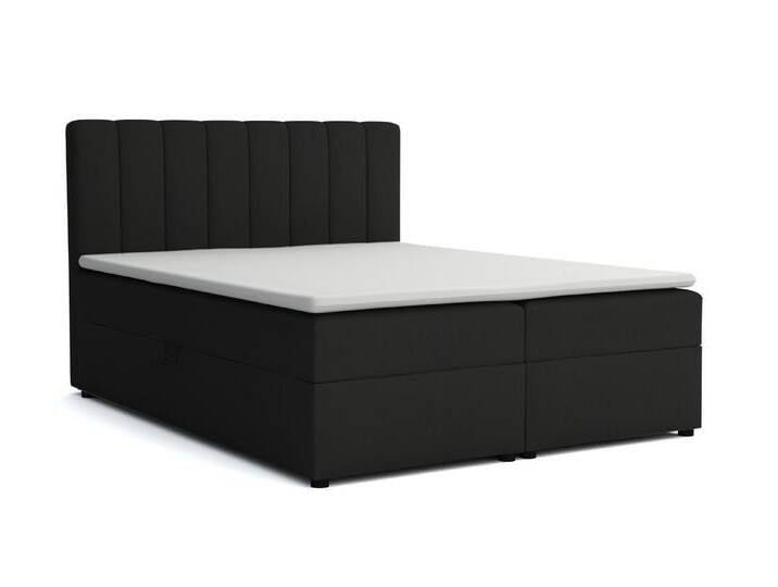 Deine Möbel 24 Boxspringbett RICK Polsterbett Boxbett Komplettbett Bonellfederkernmatratzen H3 (Taschenfederkernmatratzen 7 Zonen H4 optional Grau Hellgrau Schwarz Anthrazit Beige Samt Velour, 3-St., Polsterbett Ehebett Bett mit Topper und Bettkästen, Matratzen H3 / H4), mit Topper Bettkästen 120x200 140x200 160x200 180x200 200x200, schwarz von OTTO