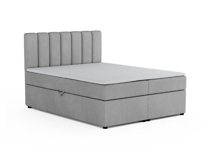 Deine Möbel 24 Boxspringbett VIKA Komplettbett Polsterbett Boxbett Bonellfederkernmatratzen H3 (Boxbett Taschenfederkern-Matratzen H4, 3-St., Matratzen H3 / H4 zur Auswahl Beige Grau Hellgrau Dunkelgrau Schwarz), inkl Topper Bettkästen, 120x200 140x200 160x200 180x200 200x200, grau silberfarben von OTTO