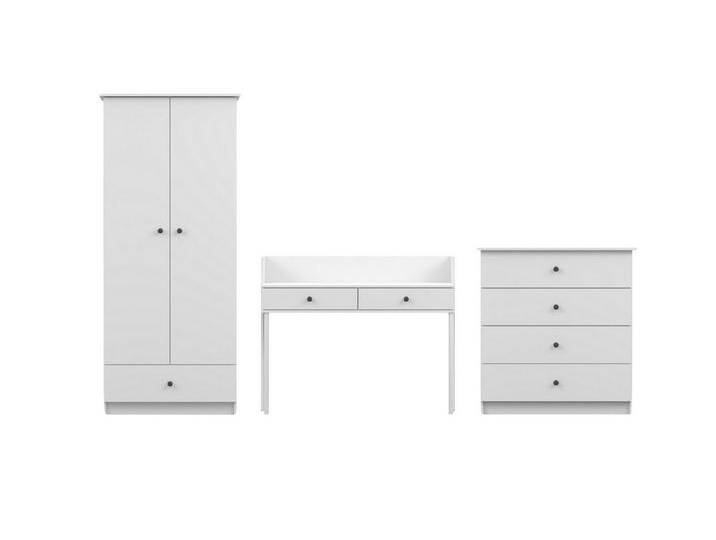 Deine Möbel 24 Jugendzimmer-Set OSCAR B Kinderzimmer-Set Kinderzimmer, (Kleiderschrank 2-türig, Kommode mit 4 Schubladen, Schreibtisch / Schminktisch, 3-tlg., ganz in Weiß / Cashmere, Griffe: Rosa / Anthrazit OSCAR-Kollektion) Deine Möbel 24 Jugendzimmer-Set OSCAR B Kinderzimmer-Set Kinderzimmer, (Kleiderschrank 2-türig, Kommode mit 4 Schubladen, Schreibtisch / Schminktisch, 3-tlg., ganz in Weiß / Cashmere, Griffe: Rosa / Anthrazit OSCAR-Kollektion) von OTTO
