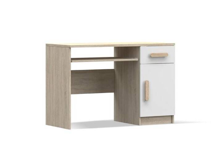 Deine Möbel 24 Kinderschreibtisch INGE 08 in Weiß / Weiß + Grau / Weiß + Eiche Sonoma Jugendzimmer (Griffe in Rosa/Blau/Grün/Weiß/Eiche Sonoma/Grau), beige von OTTO