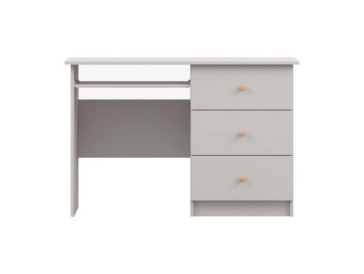 Deine Möbel 24 Kinderschreibtisch OSCAR Schreibtisch 115 cm breit mit Schubladen Stauraum (Set, 3-St., ganz in Weiß / Cashmere, Griffe: Rosa / Anthrazit OSCAR-Kollektion), Kinderzimmer Jugendzimmer Jungenzimmer Mädchenzimmer von OTTO