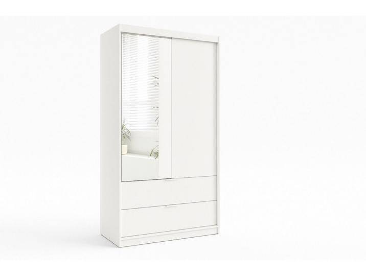 Deine Möbel 24 Kleiderschrank MAROKO 103 cm mit Spiegel, Drehtüren, Lamellen & Schubladen (Set, 1-St., ideal für Flur, Schlafzimmer oder Garderobe) Drehtürenschrank in Artisan Eiche oder Weiß matt von OTTO