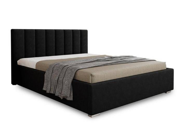 Deine Möbel 24 Polsterbett GORDON Bett Komplettbett Velours mit Bettkasten und Lattenrost (Set, 1-tlg., Verfügbare Farben: Creme / Beige / Hellgrau / Anthrazit / Schwarz), Verfügbare Größen: 140x200 / 160x200 / 180x200 / 200x200, schwarz von OTTO