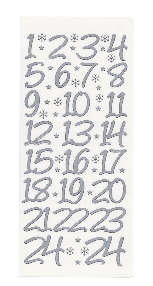 Deko-Buchstaben Reliefsticker Große Adventszahlen, 2,2 cm hoch von OTTO