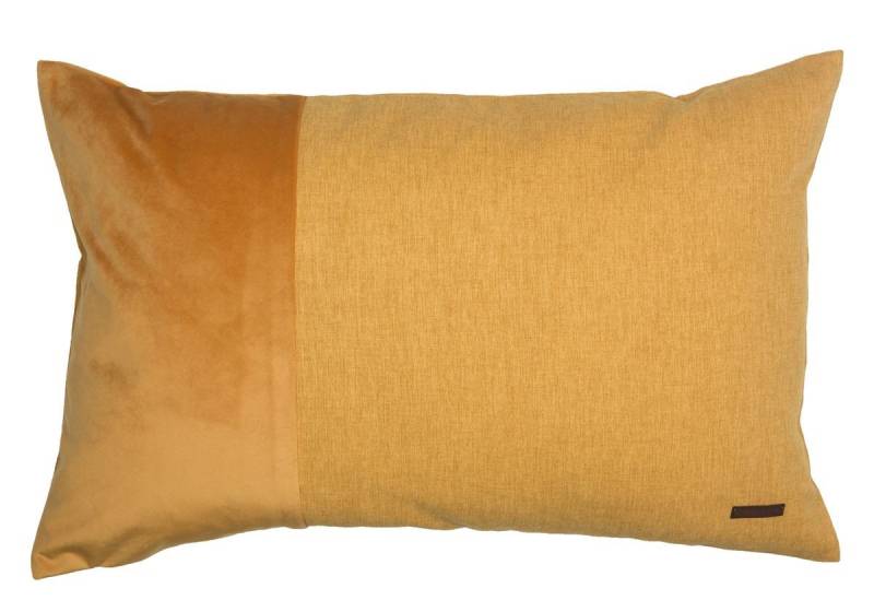 Dekokissen Esprit Kissenhülle Harp mit Samt-Absatz mustard senfgelb 38x58cm von OTTO
