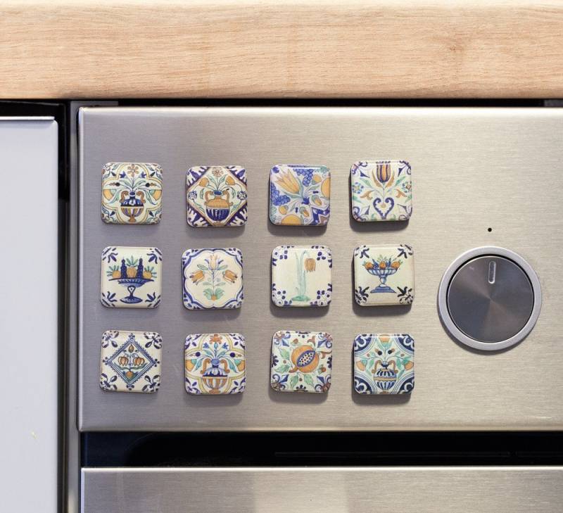 Dekomagnet Mini-Magnete »Delfter Kacheln«, bunt. von OTTO