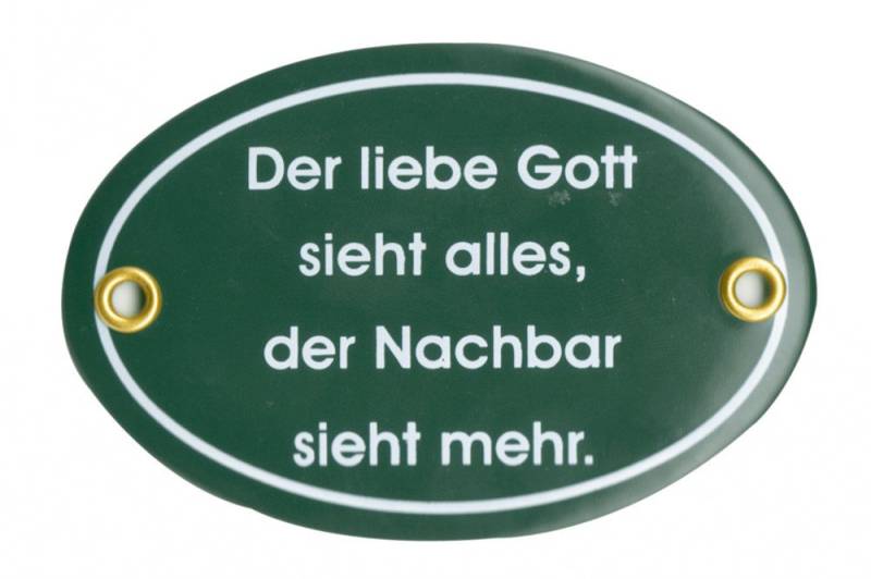 Dekoobjekt Emaille-Schild Der liebe Gott sieht alles von OTTO