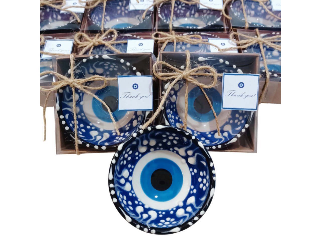 inovesis Dekoschale Nazar Keramikschalen in Geschenken Box Hochzeitsgäste Glücksbringer (12 Set, 12 St., (11 Set + 1 für Geschenk), Kostenloser Expressversand mit Versicherung von inovesis