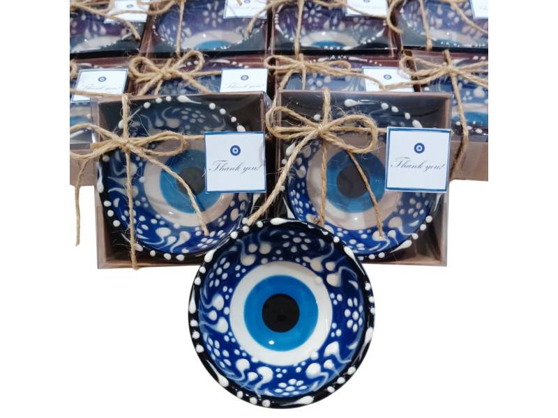 inovesis Dekoschale Nazar Keramikschalen in Geschenken Box Hochzeitsgäste Glücksbringer (12 Set, 24 St., (11 Set + 1 für Geschenk), Kostenloser Expressversand mit Versicherung von inovesis