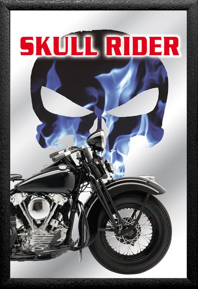Dekospiegel KS74 Motorcycles - blue Skull - Bedruckter Spiegel von OTTO